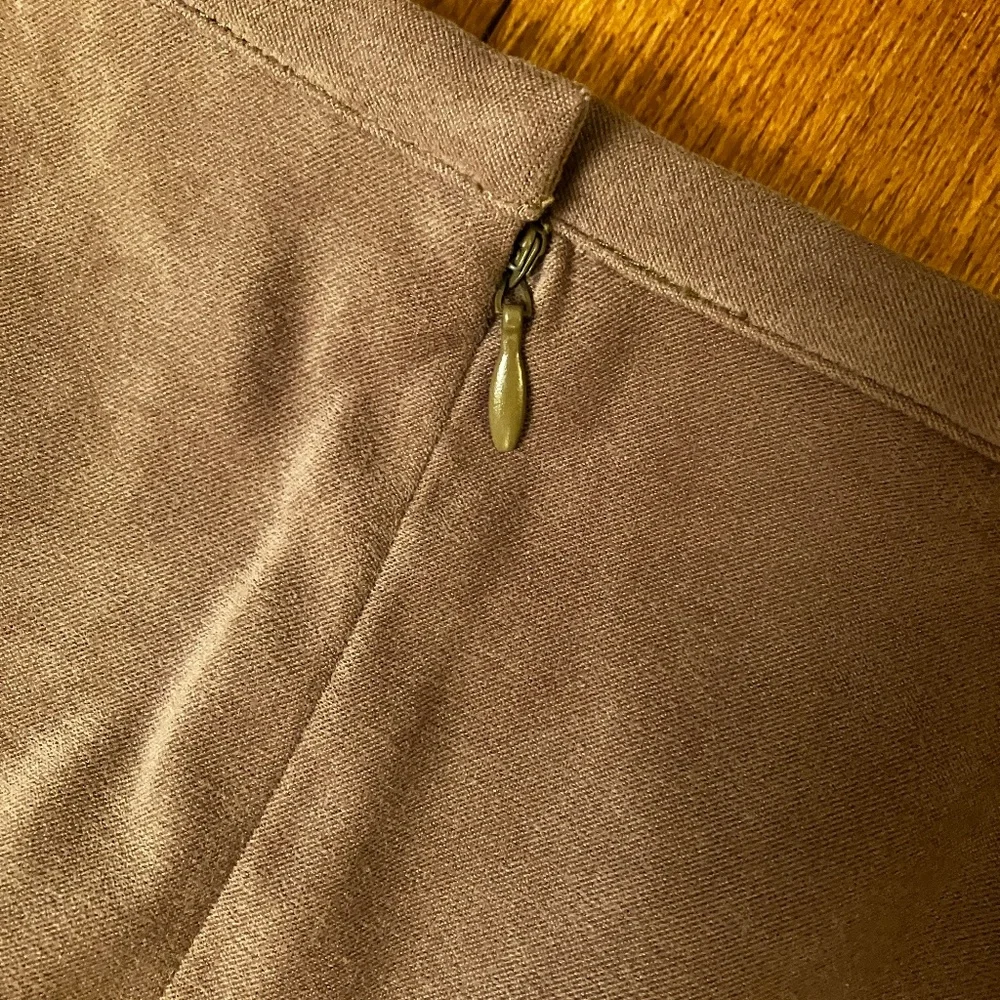 Brown Faux Suede Straight Skirt - Picture 7 of 10